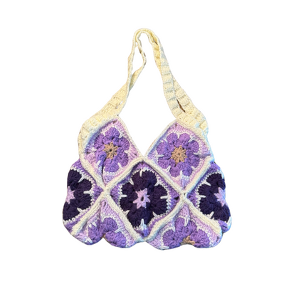 African Flower Granny Square Tote Bag